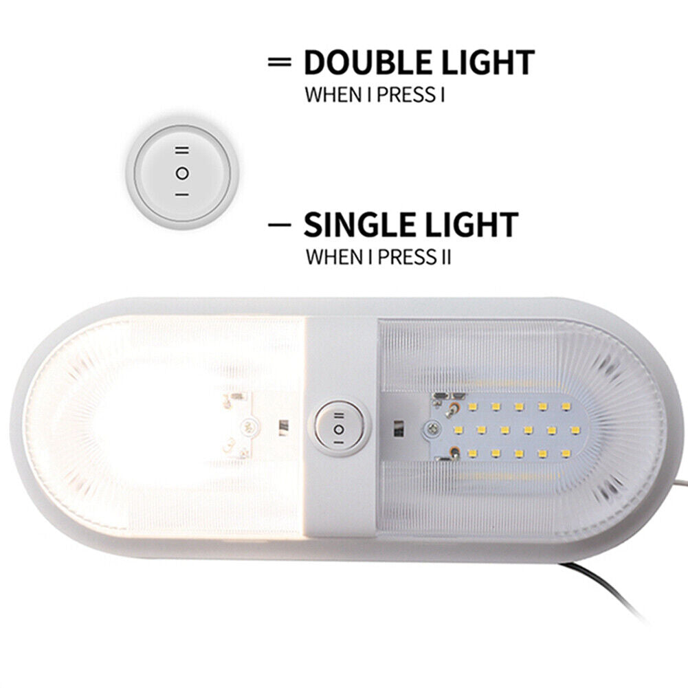 10-24V 48 LED RV Ceiling Light with Rocker Switch for Camper Yacht Boat