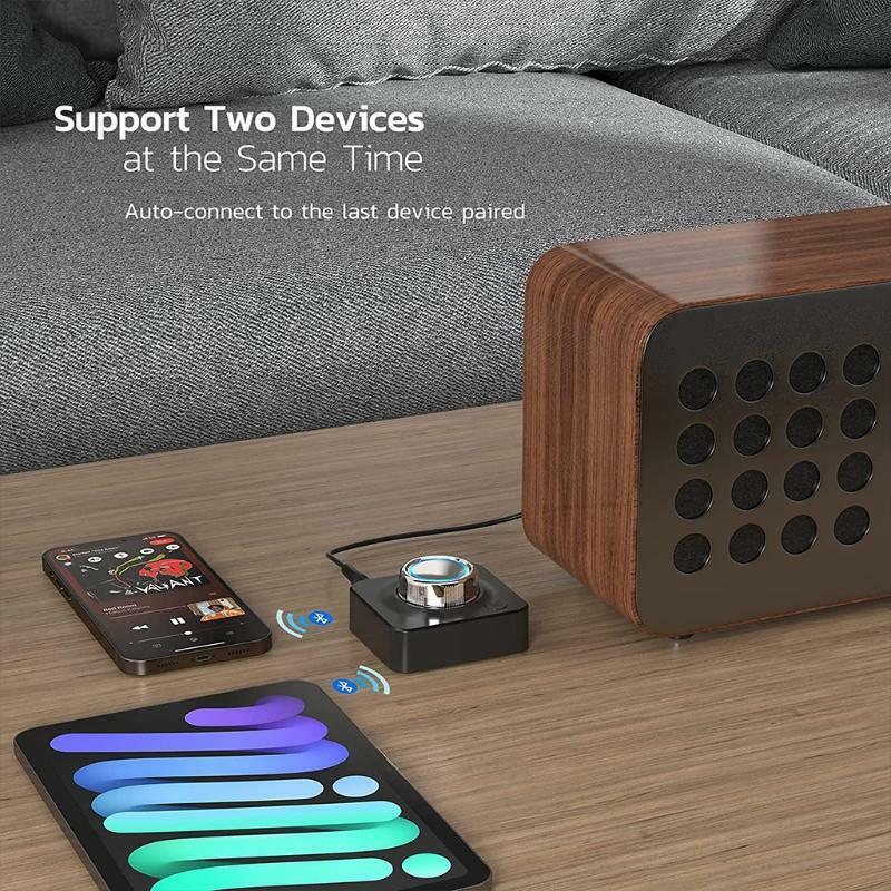 Long Range BT5.0 Audio Receiver RCA Aux USB Stereo Sound Home Theater Speakers
