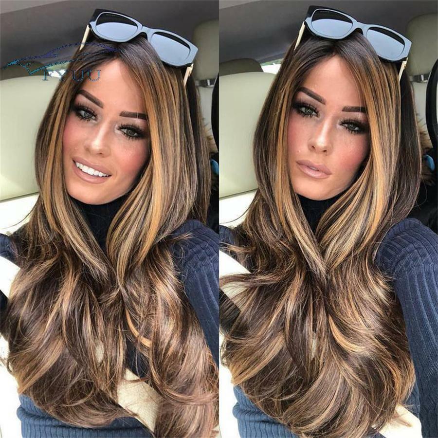 Long Wavy Wig Daily Wig for Women Synthetic Curly Hair Wigs Heat Resistant Fibre
