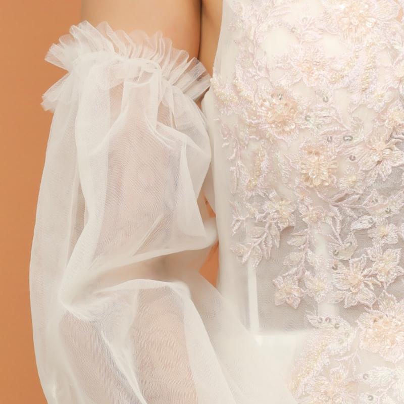 Summer Fingerless Gloves Wedding Party Bride Mitten Sheer Lace Long Sleeve Cover
