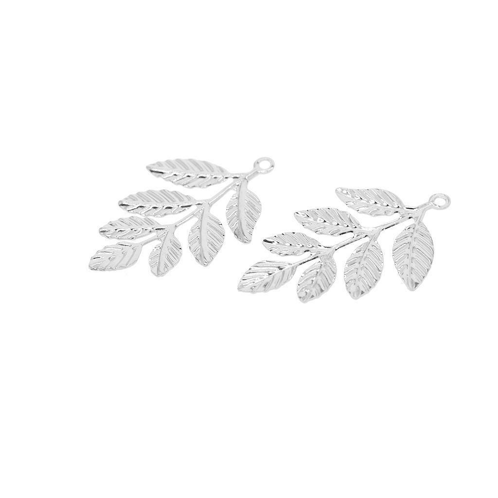 90x Large Filigree Leaf Branches Pendants Ornament Jewelry Findings Supplies