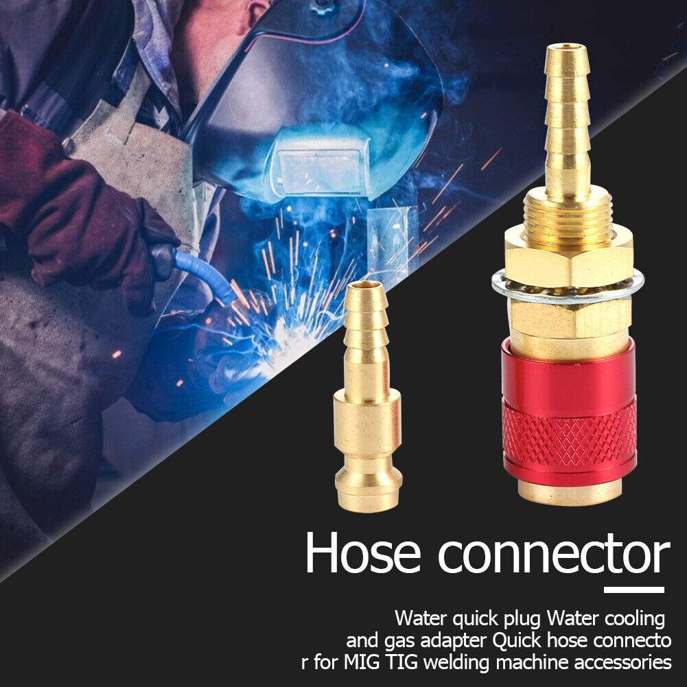 6mm Water Cooled Gas Adapter M6 Welding Torch Quick Hose Connector (Red)