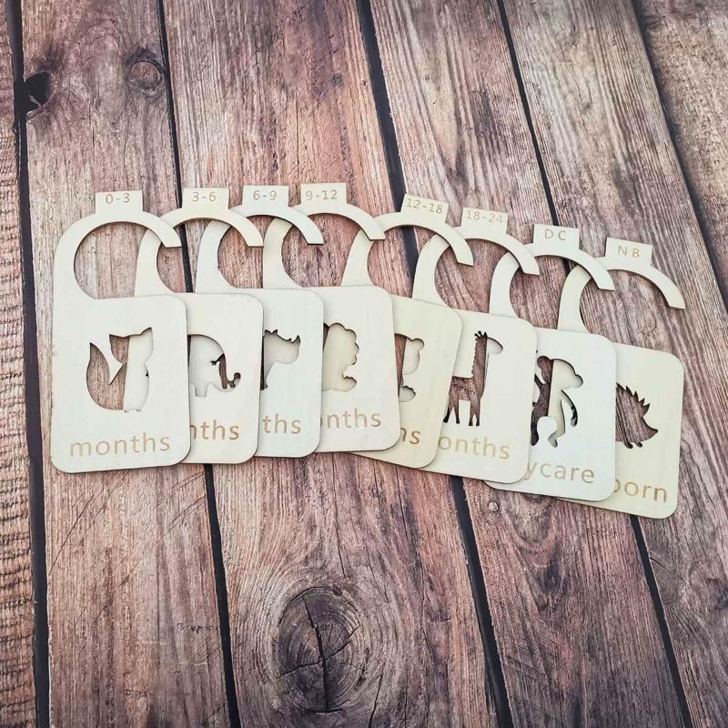 8Pcs Baby Closet Dividers Animal Theme 24 Months Newborn Clothes Organizer Label