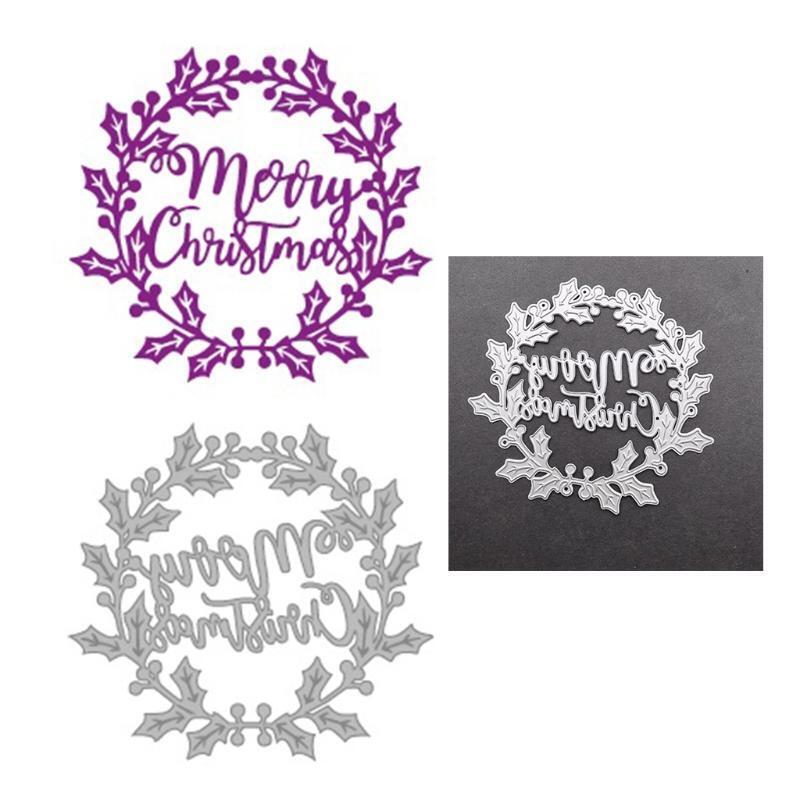 Merry Christmas Garland Metal Cutting Dies Stencil DIY Scrapbooking Album Paper