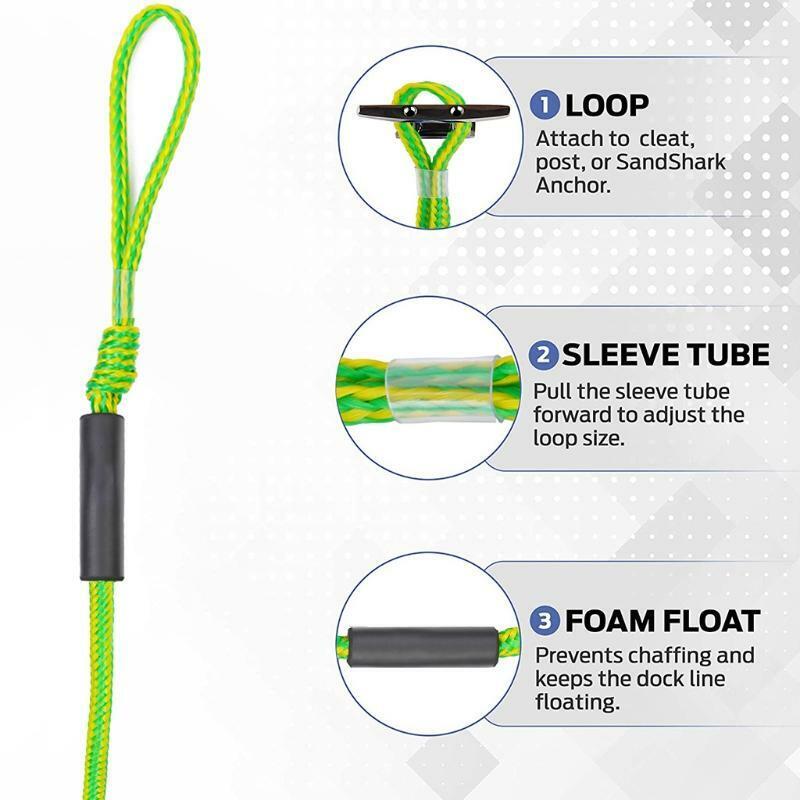 2pcs Bungee Dock Lines Stretchable Bungee Cords Line for Jet Ski Kayak Boat