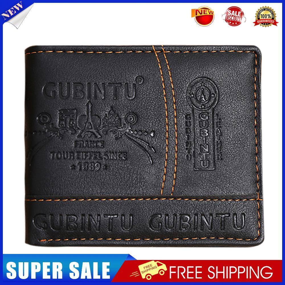 Mens Leather Bifold Wallet Credit/ID Card Receipt Holder Coin Purse