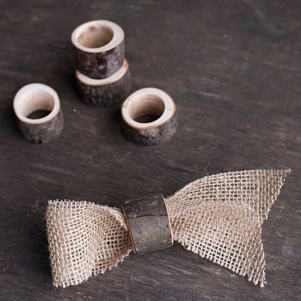 Rustic Wooden Napkin Ring Wedding Party Napkin Holder Table Decoration Gift