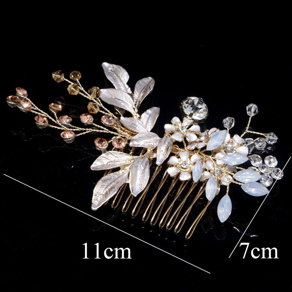 Party Handmade Hairwear Crystal Hair Comb Bridal Headpiece Flower Head Clip