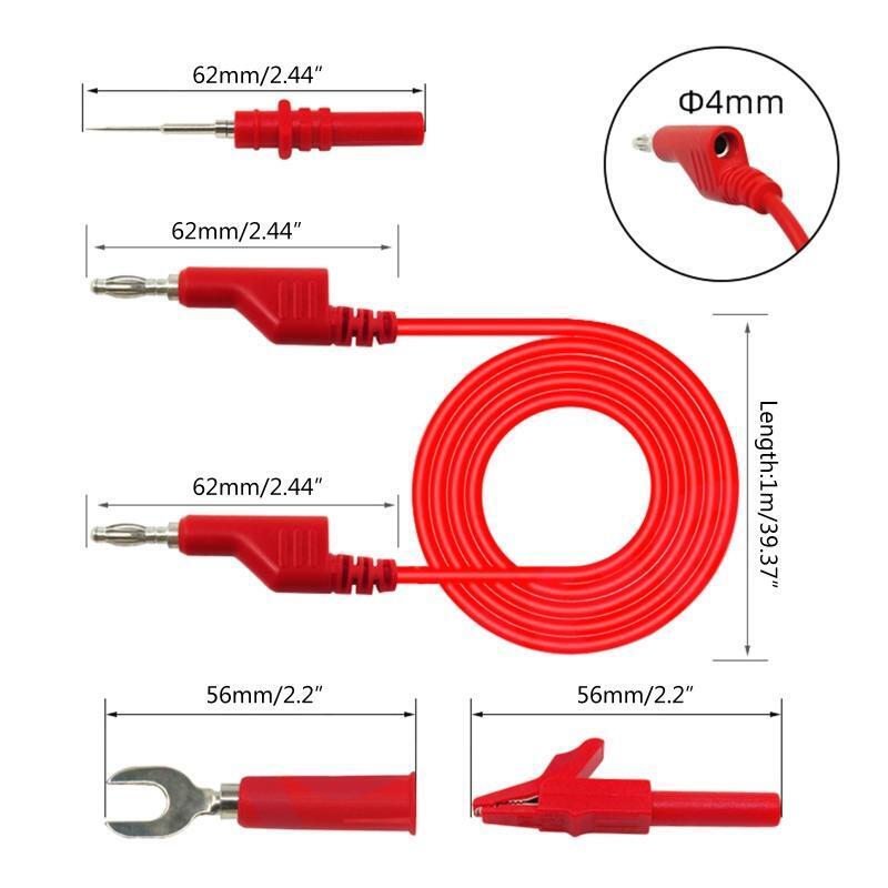 4mm Stackable Banana Plug Wire Test Cable Lead for Multimeter Electrical Test