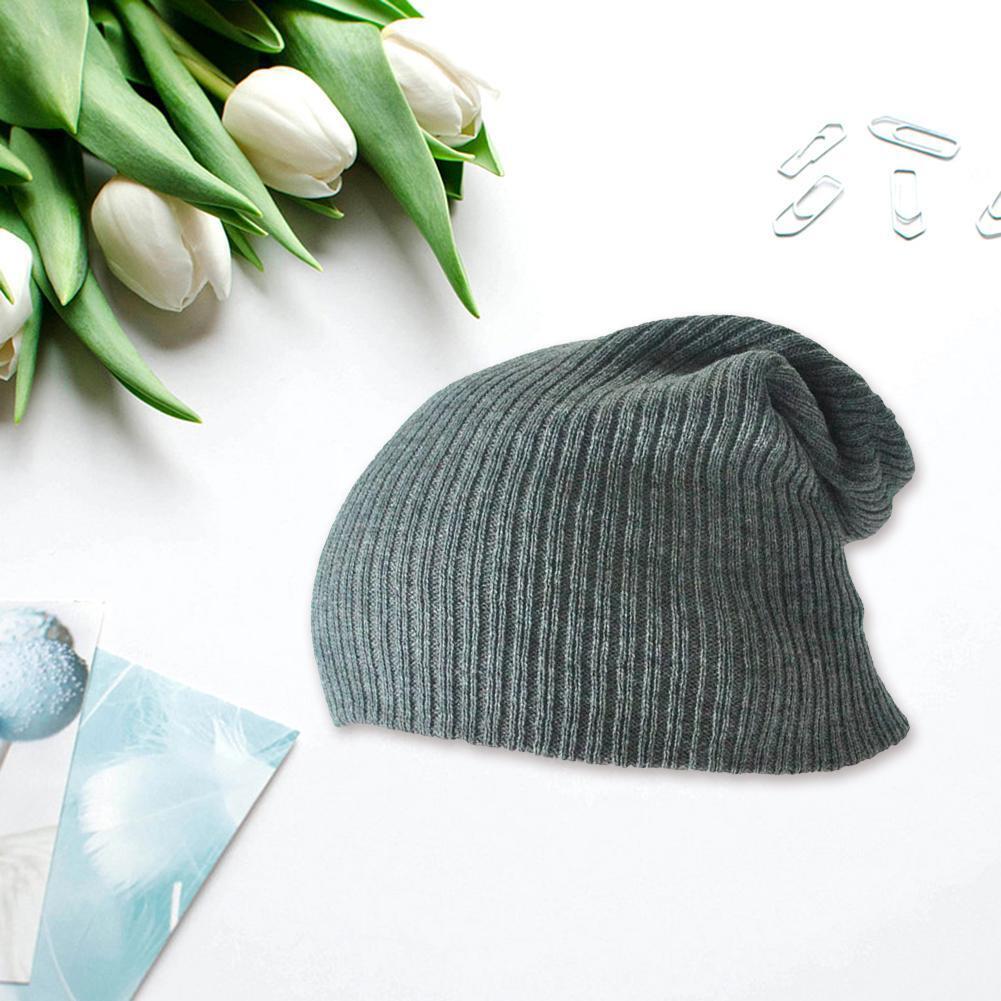 Knitted Hat Women Men Autumn Winter Warm Outdoor Fashion Beanie Cap (Grey)