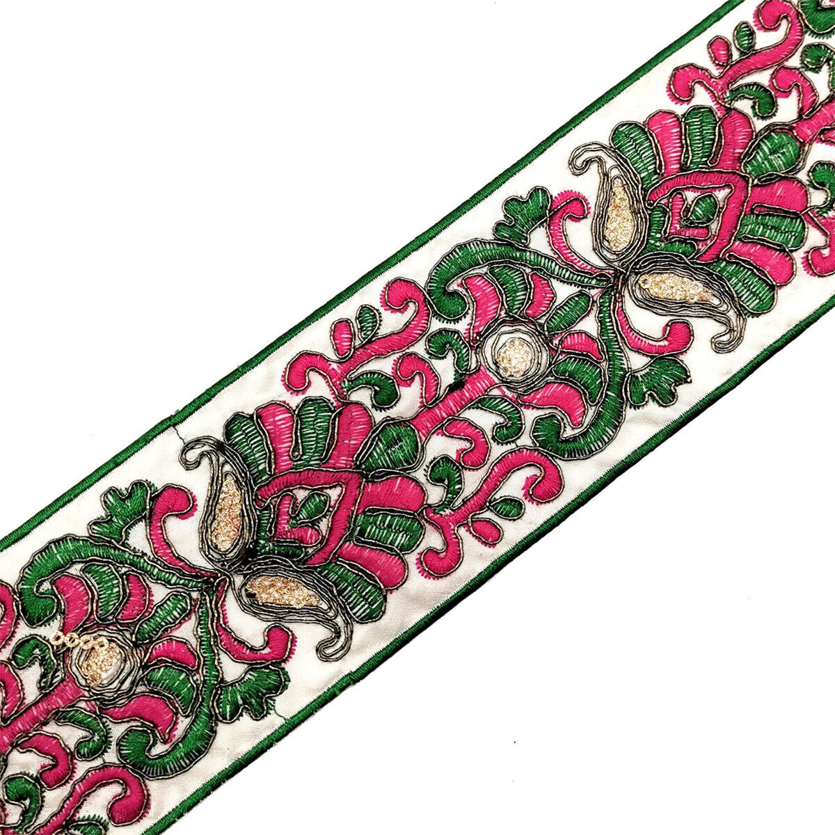 1 Yard Colorful Embroidered Lace Trim Ribbon Ethnic Style Clothes Bag DIY Sewing