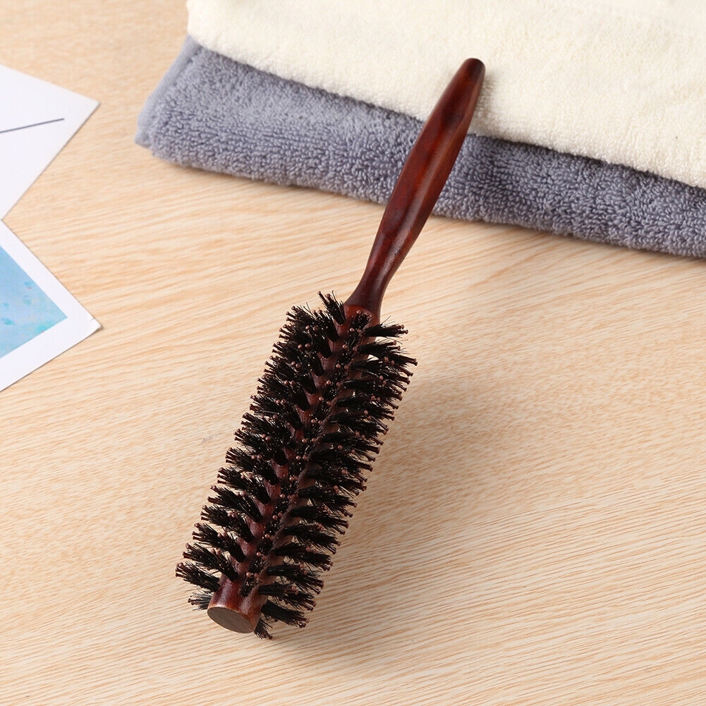 3 Sizes Anti Static Wood Bristle Hair Round Brush Hairdresser Styling