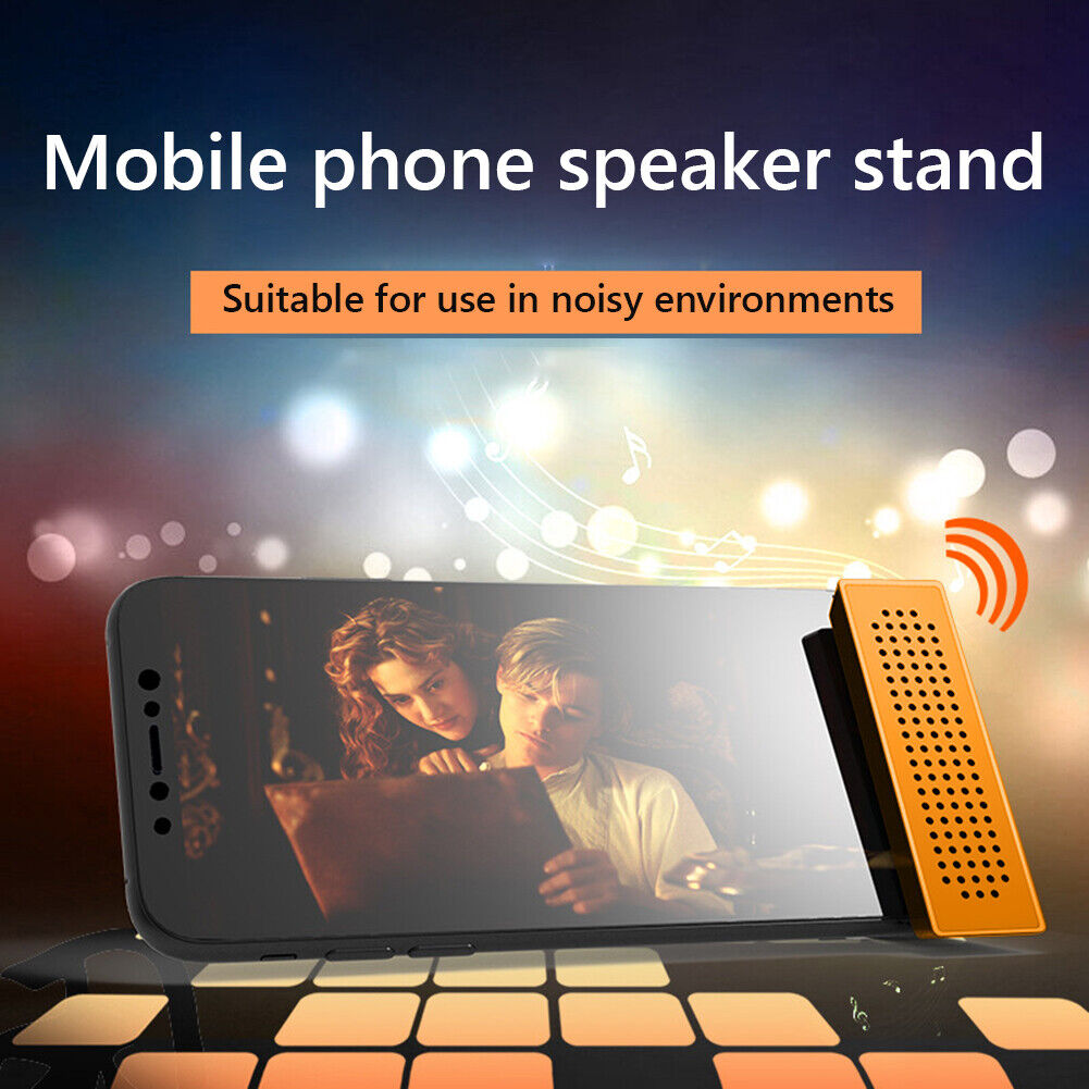 Mobile Phone Sound Amplifier Speaker Stand Phone Holder Support (Orange)