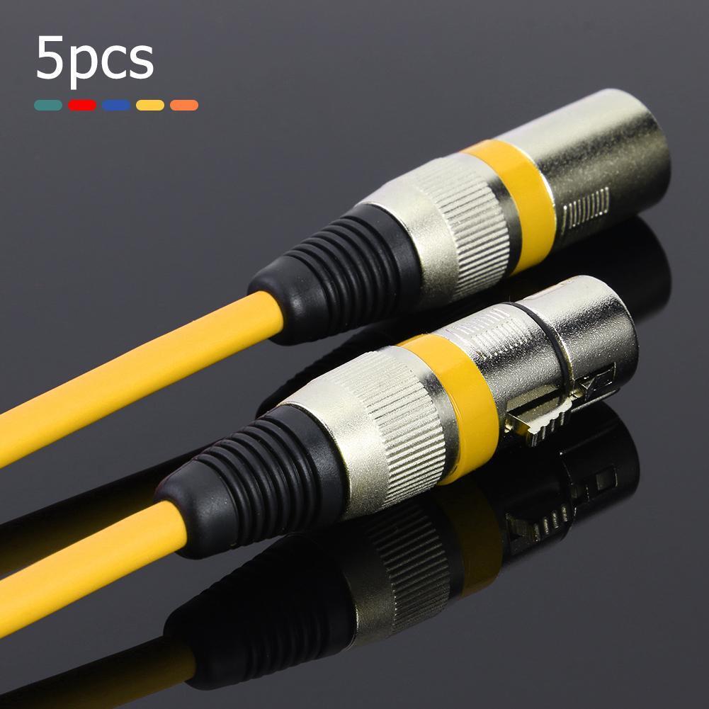5pcs 3Pin XLR Cable Male to Female Foil+Braided Shielded Audio Cable (1.8m)