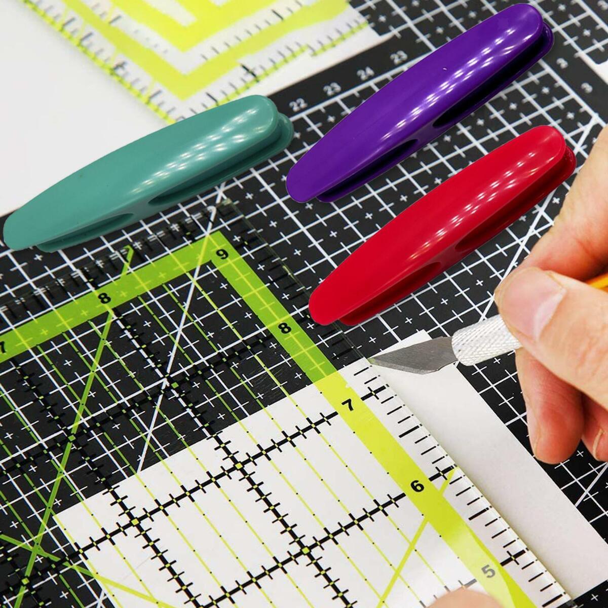 3 Pieces Quilting Ruler Handle Tool Adsorption Ruler  Sewing DIY