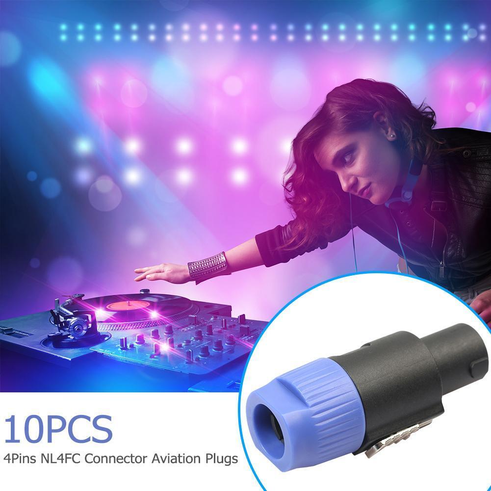 10pcs 4-Pole 4Pin NL4FC Connector Ohm Plug Speaker Audio Cable Plug Adapter