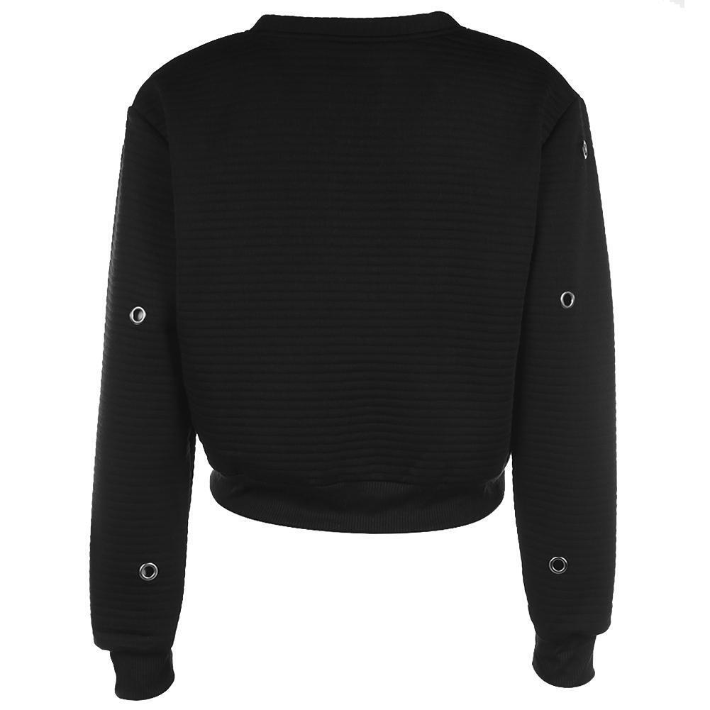 Autumn Women O-Neck Fashion Pullover Bandage Casual Long Sleeve Tops(XL)