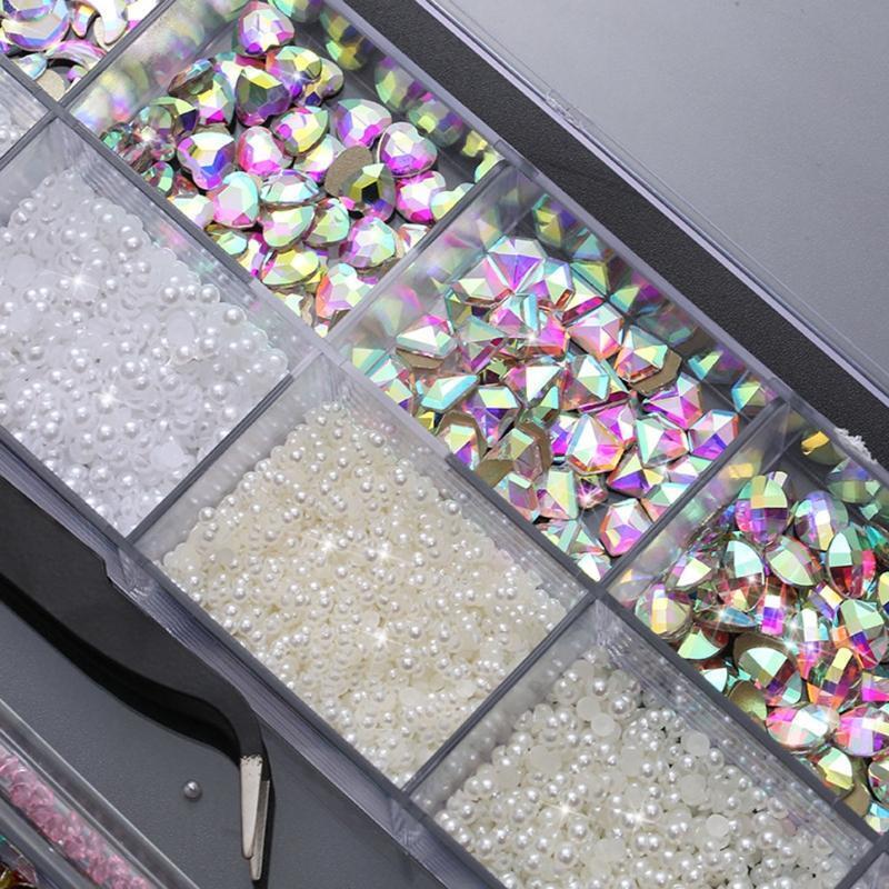 21 Grids DIY Accessories Suit Shiny Jewels Rhinestones in a Storage Organizer
