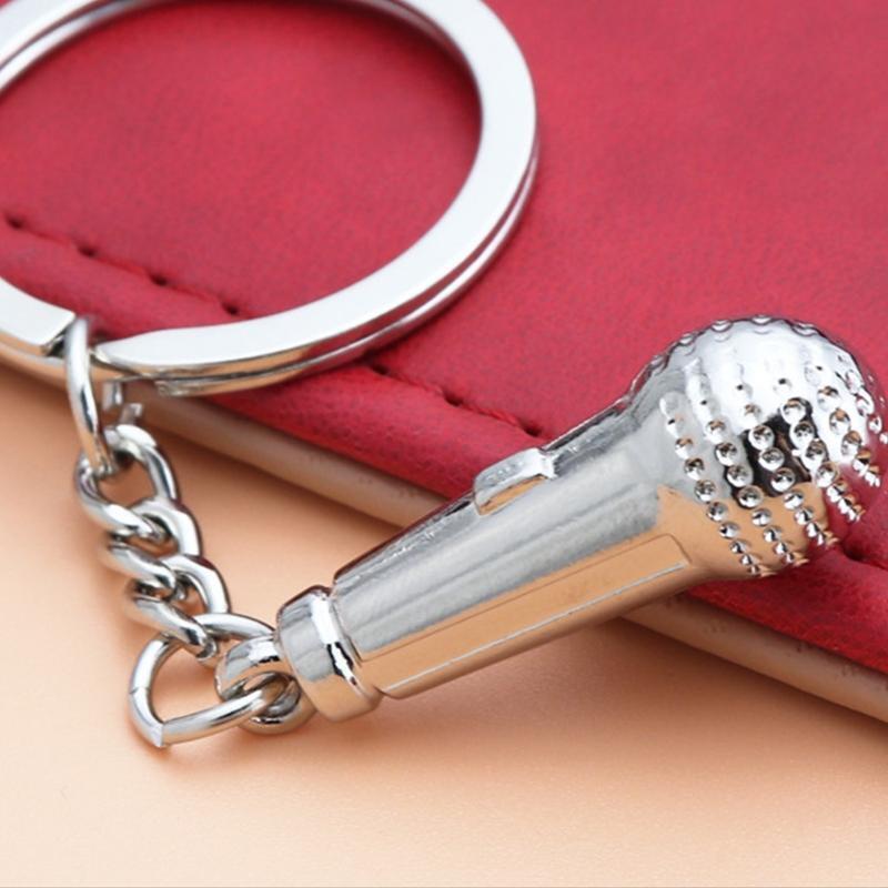 Microphone Shape Keychain Keyring Car Bag Pendant Ornament Handbag Jewelry Charm