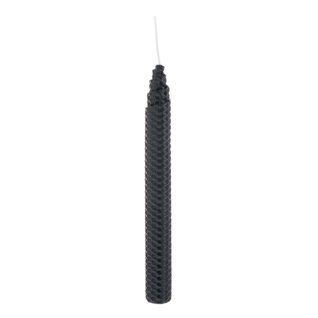 8.27Inch Black Beeswax Candles Long Honeycomb Taper for Wedding