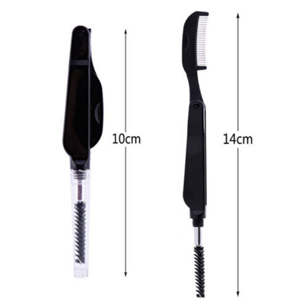Fashion Mascara Separator Eyebrow Brush Dual-Head Foldable Eyelash Metal Comb