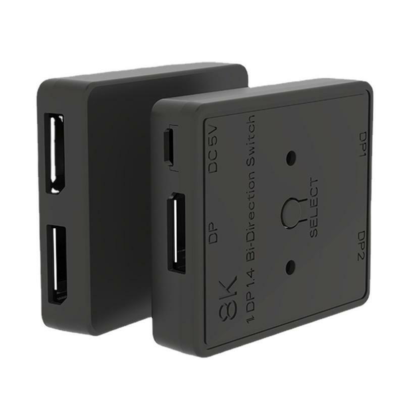 DisplayPort Switch 1 in 2 Out 2 in 1 8K@30Hz DP Splitter, Bidirectional Switcher