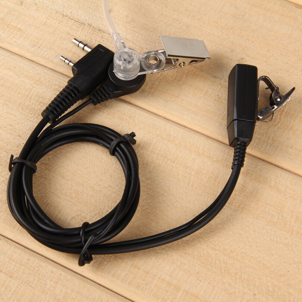 2 Pin Acoustic Tube Headset PTT Mic Earpiece for Baofeng for Kenwood Radio