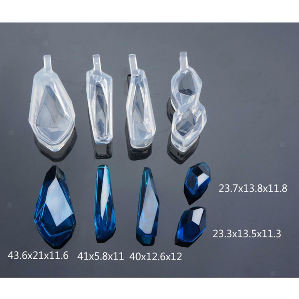 4Pcs Clear Crystal Mold Moulds DIY Epoxy and Mould Candles Making Supplies