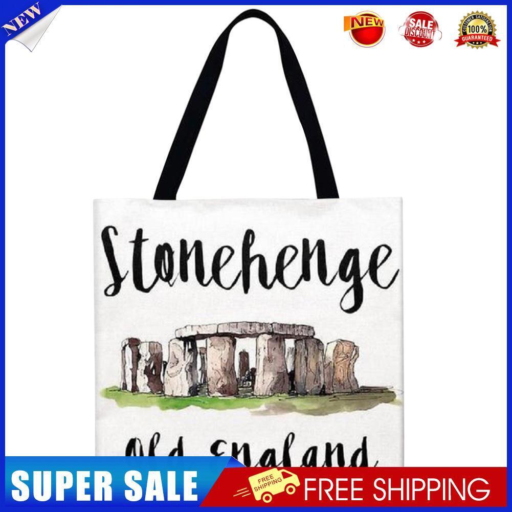 Stone building Printed Shoulder Shopping Bag Casual Large Tote Handbag