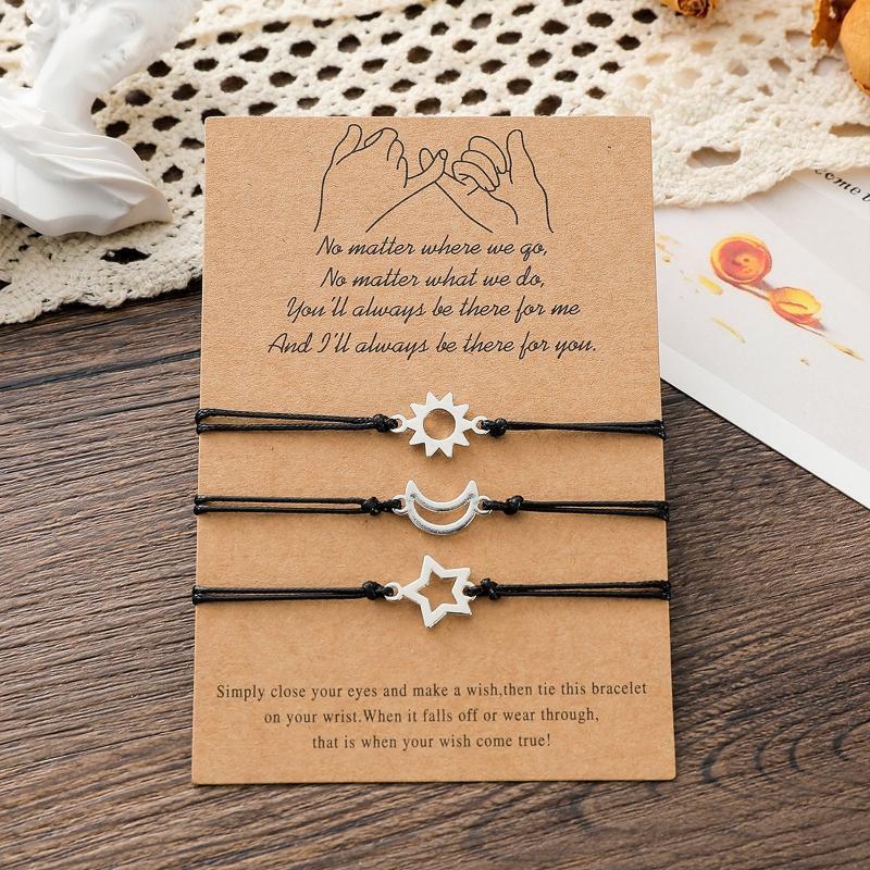 3 Pcs Friendship Card Bracelets Relationship Promise Bracelet for Best Friends