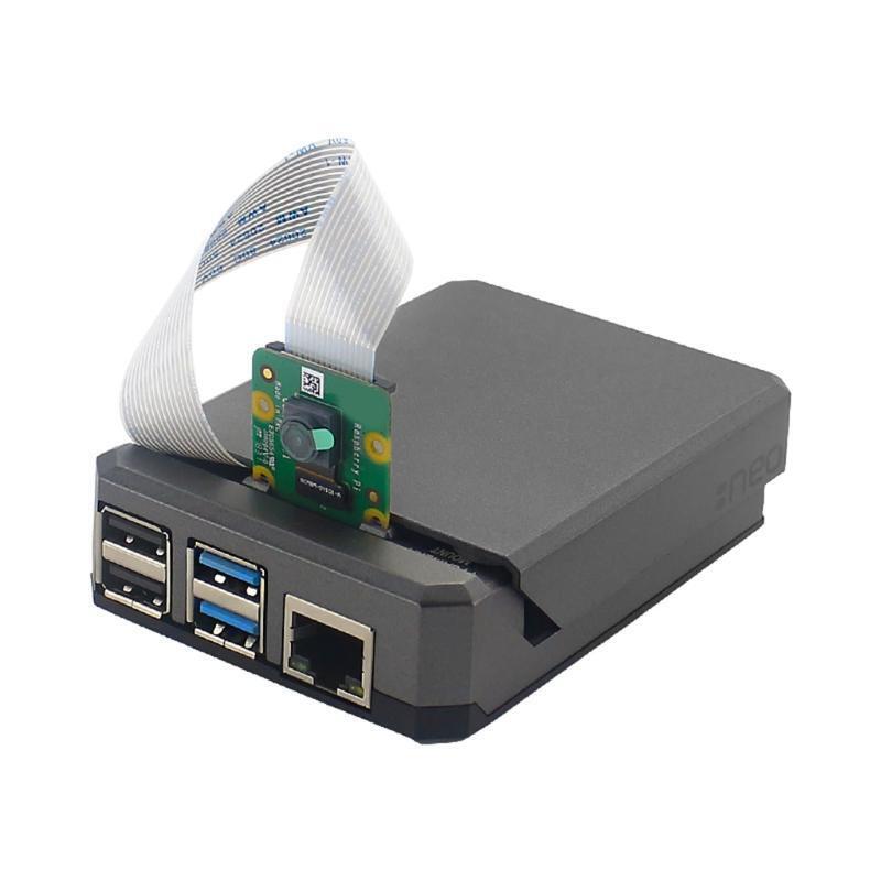 Raspberry Pi 4 Case Aluminum Metal Shell Sliding Magnetic Cover Passive Cooling