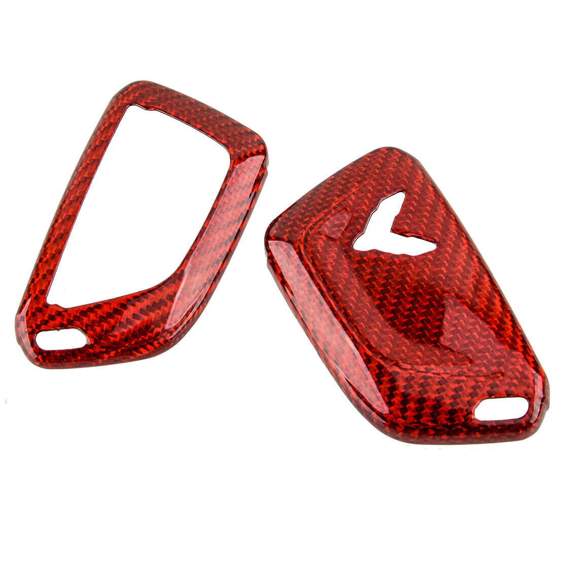 Carbon Fiber Red Fob Key Cover Case Fit for Chevrolet Corvette C8 Coupe 2021