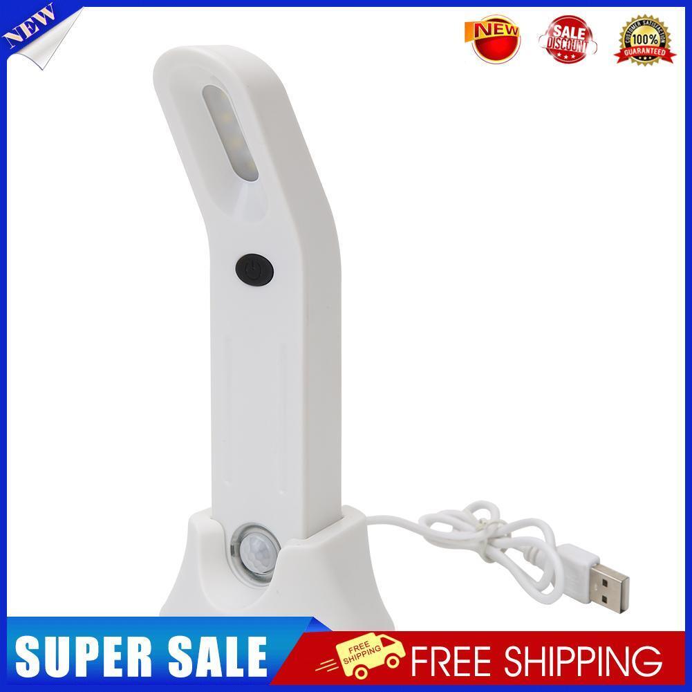 5LED Wall Hanging Motion Sensor Night Light Bedside Table Lamp (White B)
