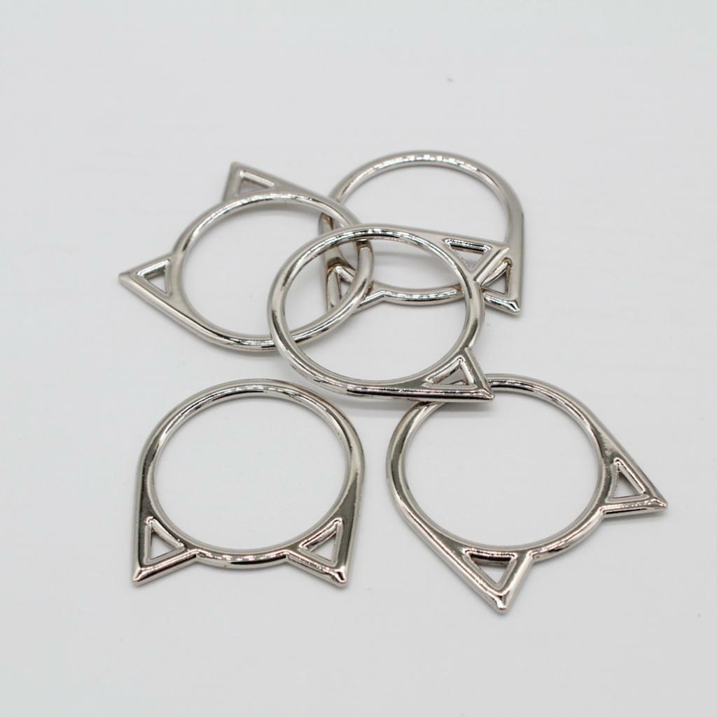 5Pcs Fashion Sliver Cat Rings for DIY Charms Leather Necklace Leg Rings