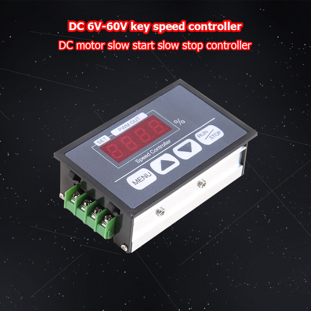 6-60V 30A Slow Start Stop PWM DC Motor Speed Control Switch Digital Display