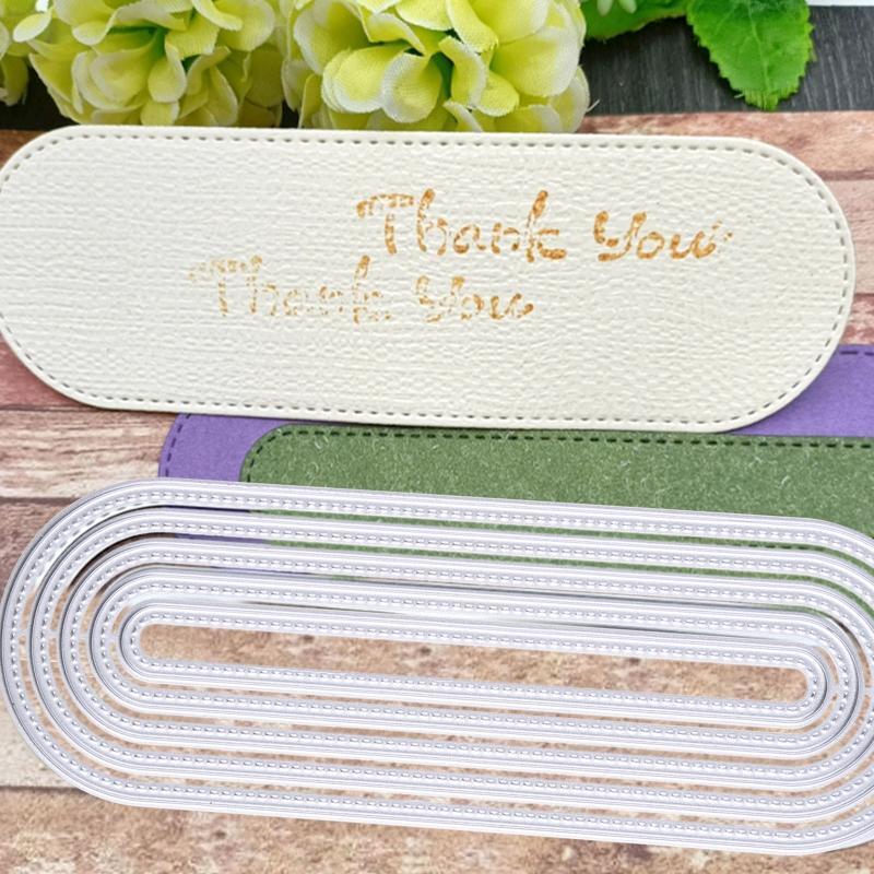 Nested Oval Bookmark Metal Die Cuts Delicate Embossing Script Dies Stencils