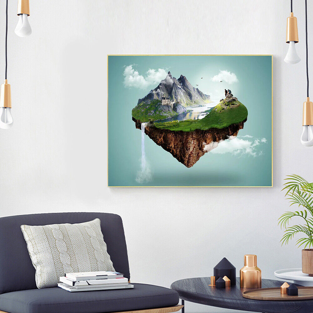DIY 5D Diamond Painting Full Square Mosaic Aerial Landscape House Pictures