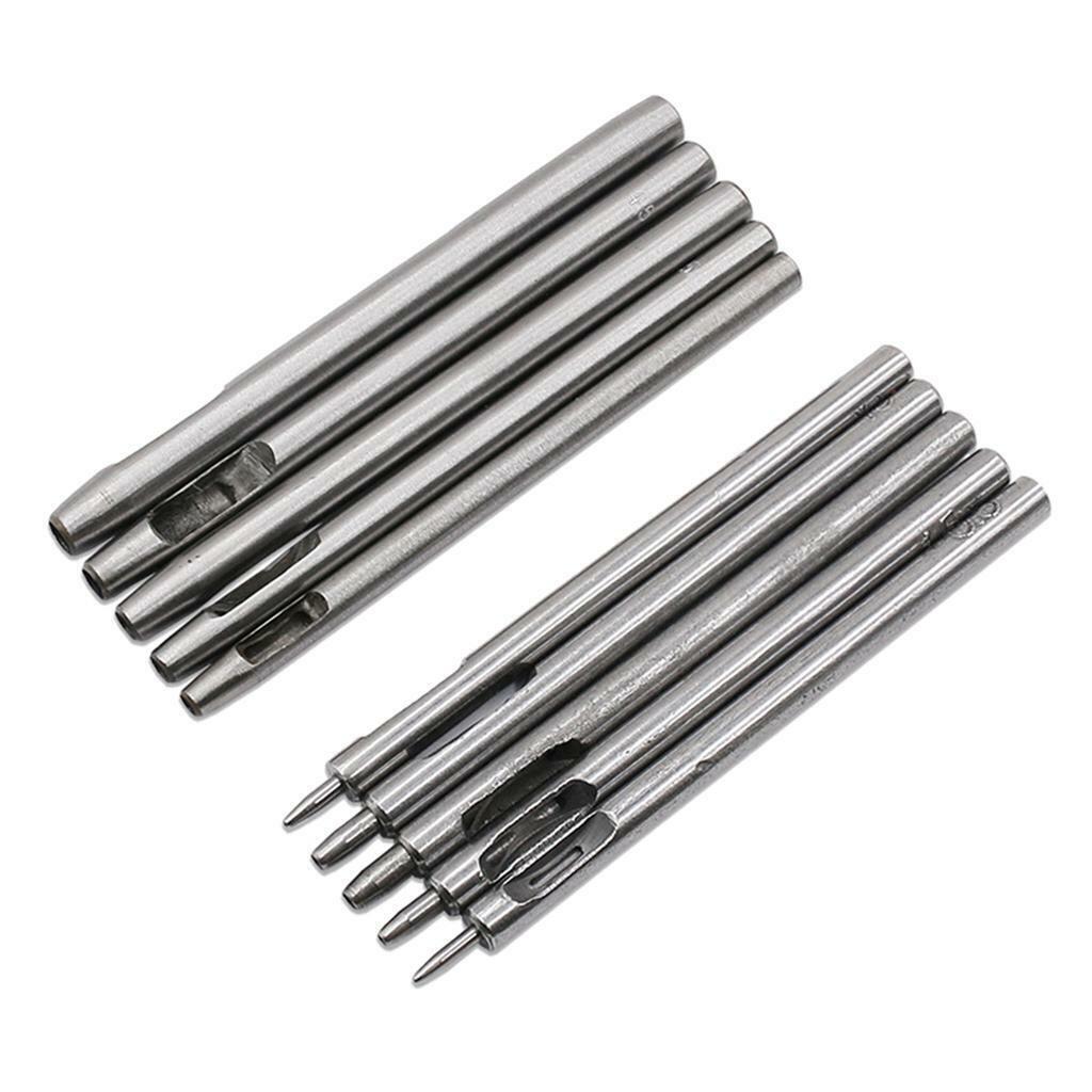 Set of 10 Leather Hollow Punch Cutter Set for Plastics Watch Canvas Tools
