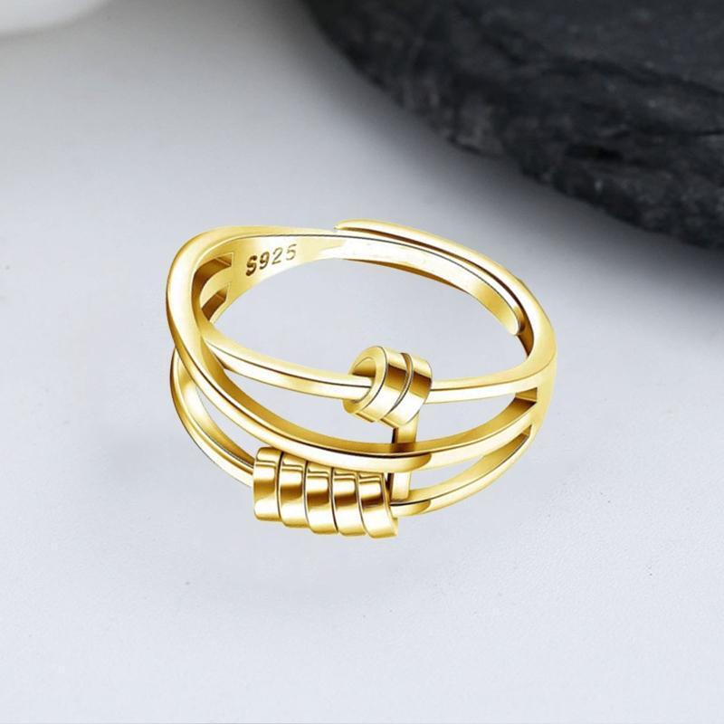 Anti Stress Anxiety Fidget Expandable Open Ring Rotating Festival Birthday Gift