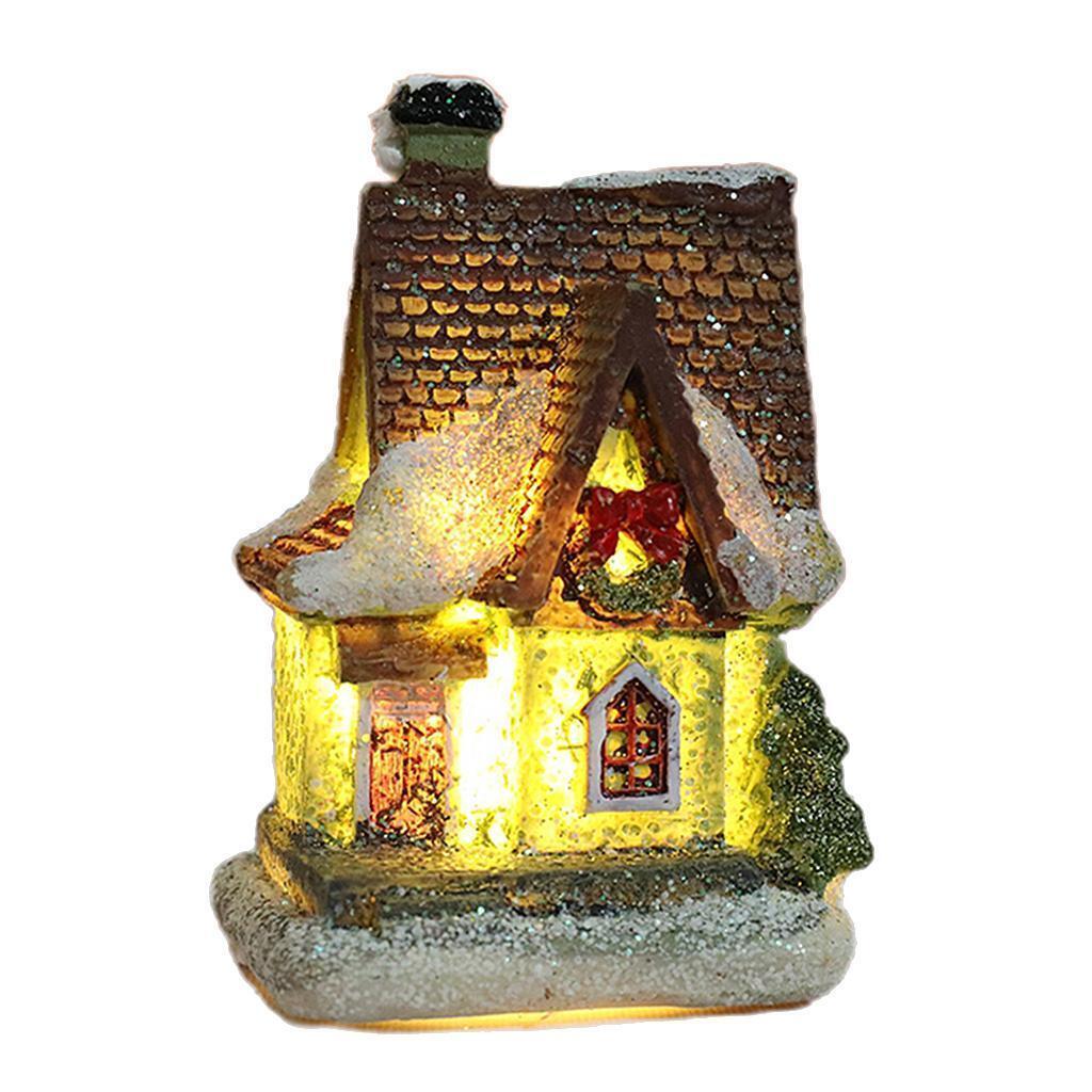 Set of 2 Christmas Scene House  Set  Festival Ornaments