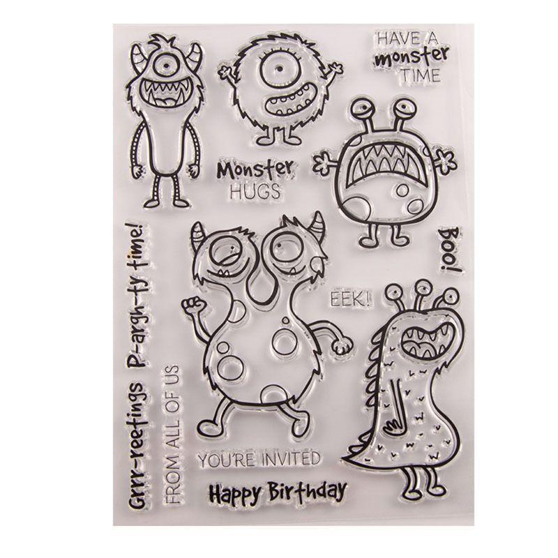 Monster Silicone Clear Seal Stamp DIY Scrapbooking Embossing Photo Album Paper