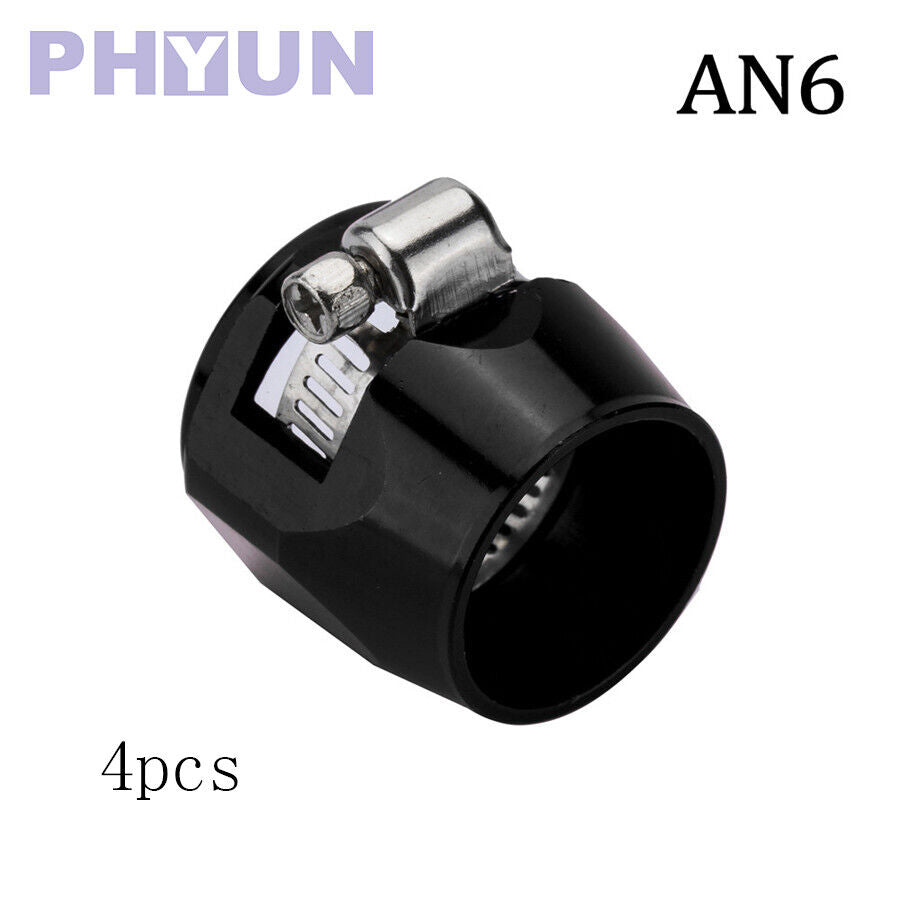 4pcs AN6 Car Hose Finisher Clamp Hose End Cover Fitting Adapter Connector