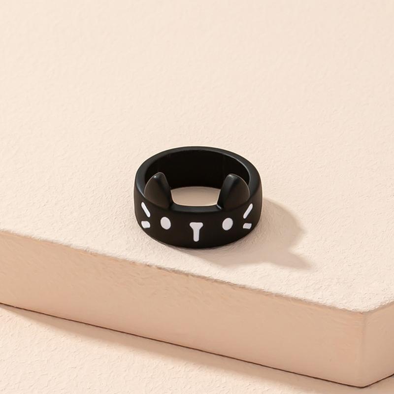 Cute Small Cat Shaped Rings for Girls Women Alloy Minimalist Rings Jewelry