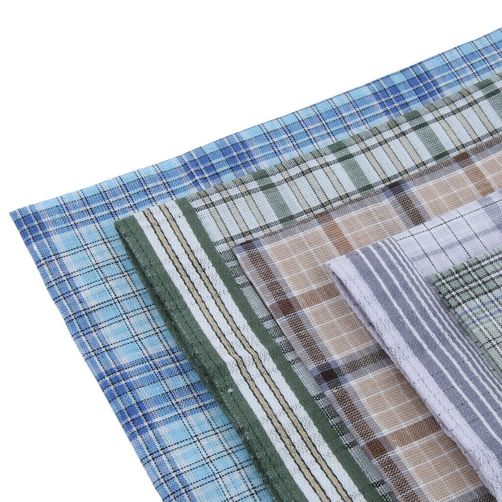 5Pack Men's Plaid Pattern   Classic Pocket Square Hanky