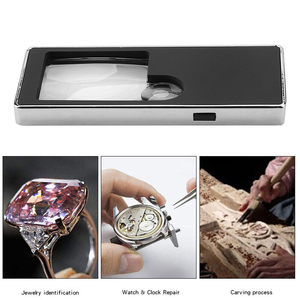 Mini Magnifying Glass 3X 10X Magnifier Handheld Loupe with LED UV Lights