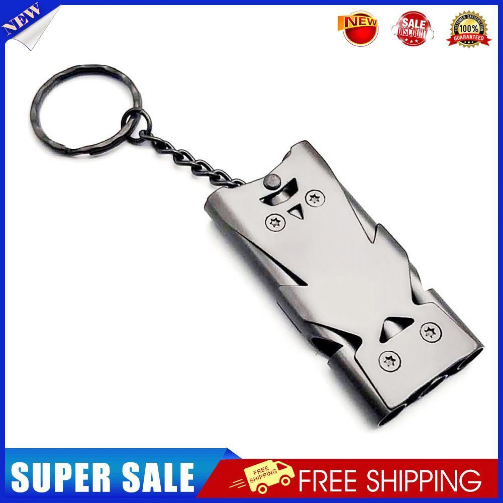 Three-Pipe Keychain Whistle EDC High Decibel Emergency Whistles (Gray)