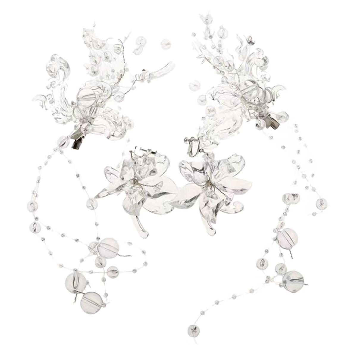 Fashion Crystal Headwear for Bride Bridesmaids Hair Jewelry Hair Pins Earring