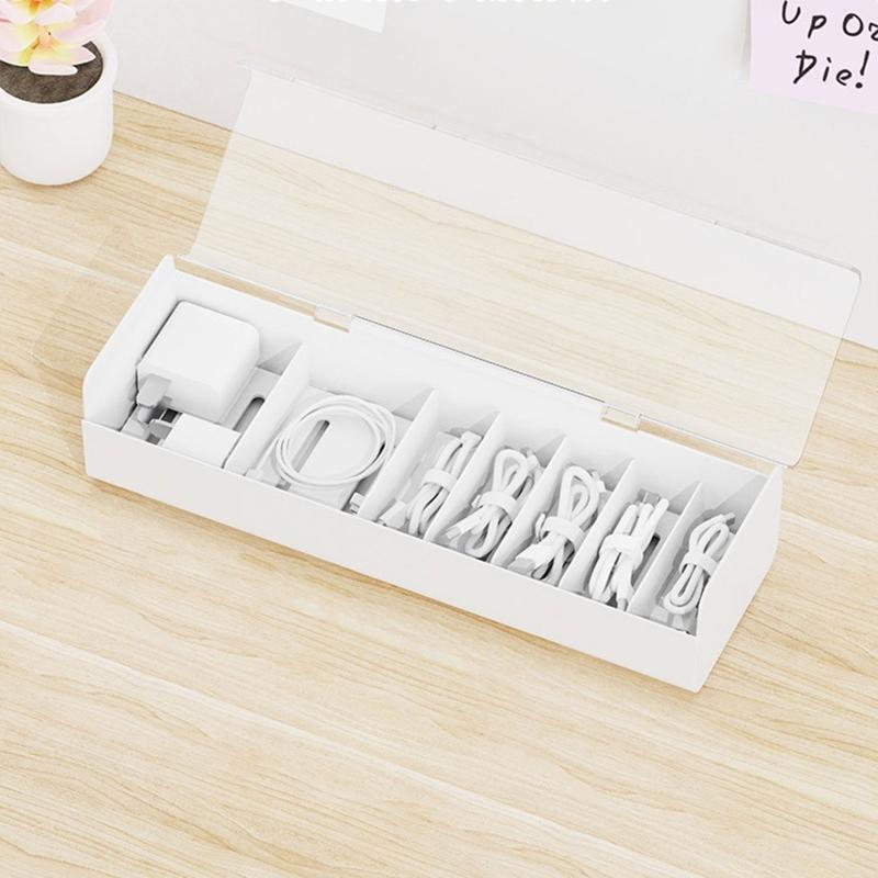 Charge Cable Storage Box with Transparent Lid Plastic Earphone USB SD Card