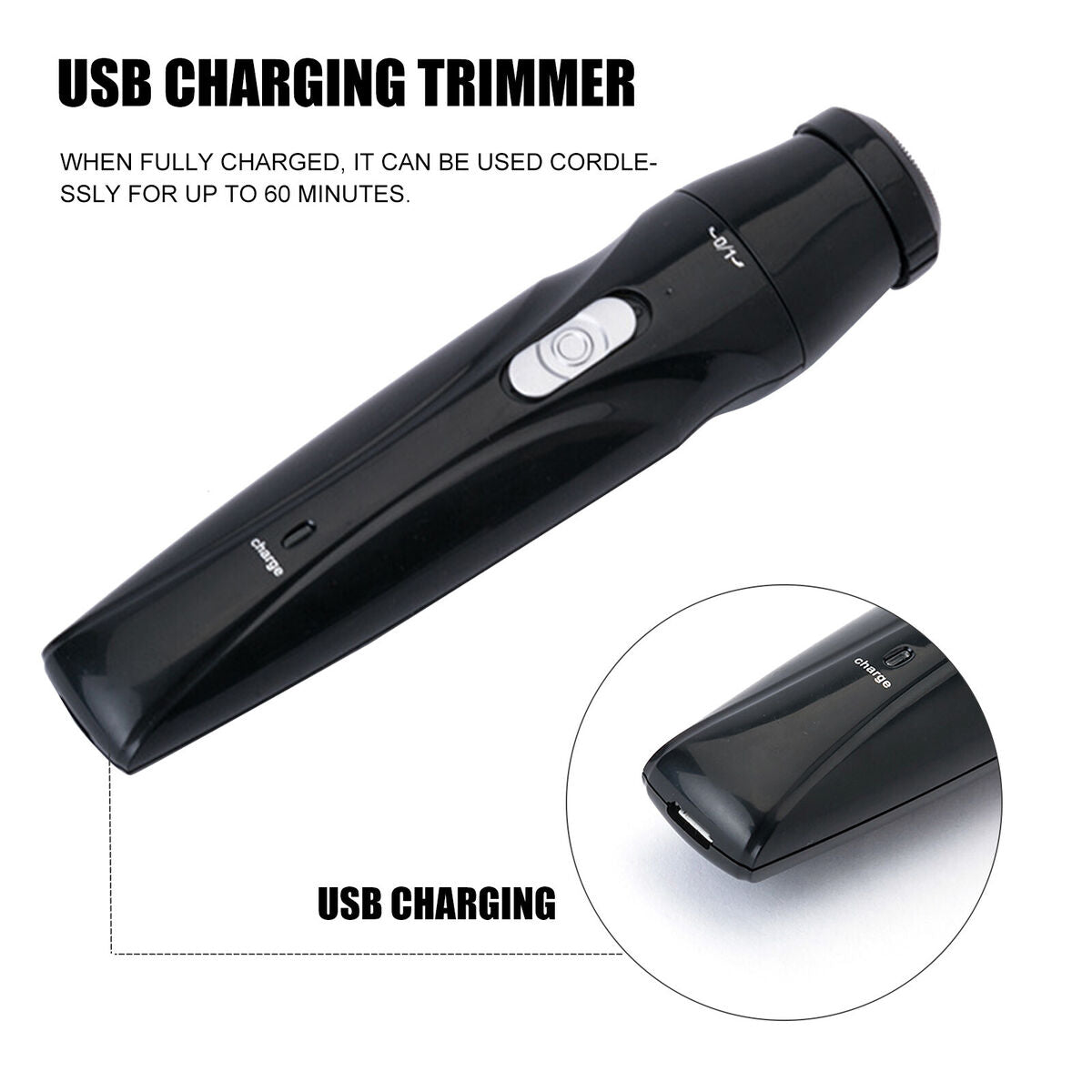 Nose and Ear Hair Trimmer - Precision Tool with Rechargeable USB Cable