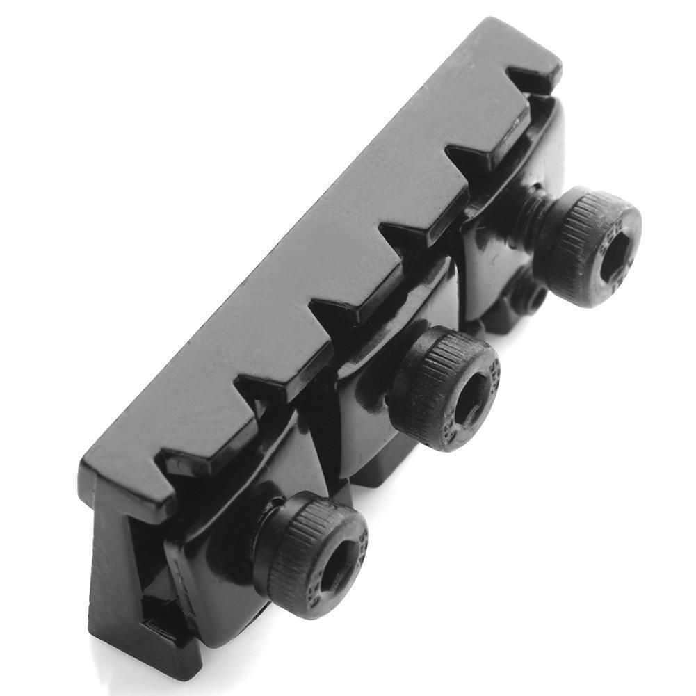 42.5mm Zinc Alloy Electric Guitar Locking Nut String Lock w/ Wrench(Black)
